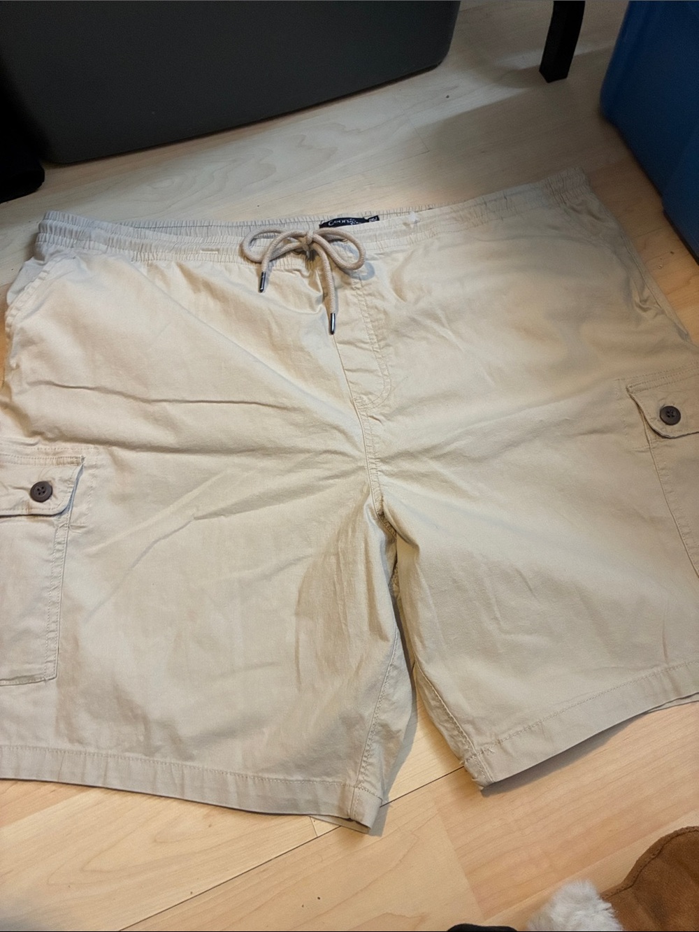 George Men's Khaki Drawstring Cargo Shorts